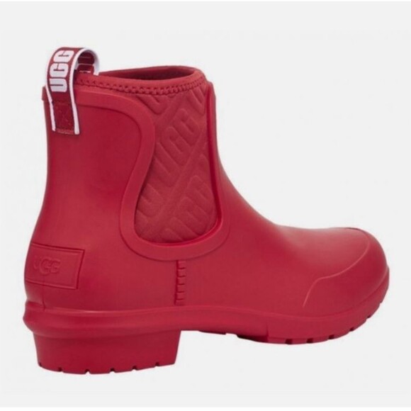 UGG CHEVONNE RIBBON RED WATERPROOF CHELSEA RAIN BOOTS WOMEN'S BOOTS SIZE US 7 - Picture 6 of 6